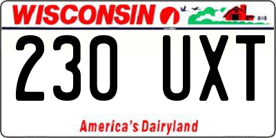 WI license plate 230UXT