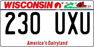 WI license plate 230UXU
