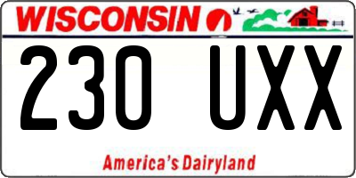 WI license plate 230UXX