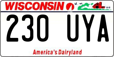 WI license plate 230UYA