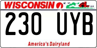 WI license plate 230UYB