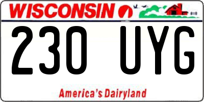 WI license plate 230UYG