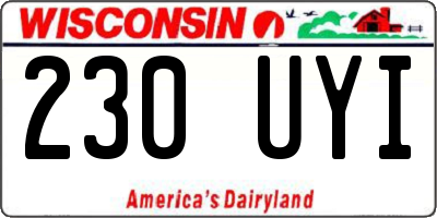 WI license plate 230UYI