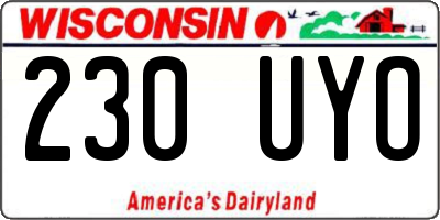 WI license plate 230UYO