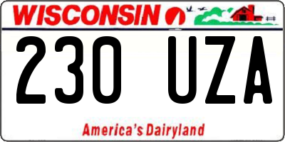 WI license plate 230UZA
