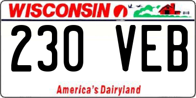 WI license plate 230VEB