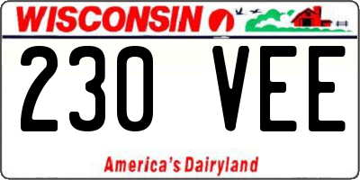 WI license plate 230VEE