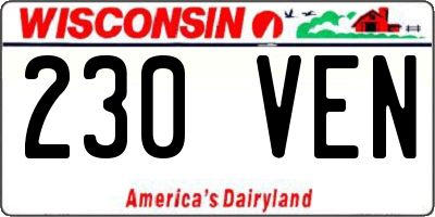 WI license plate 230VEN