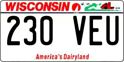 WI license plate 230VEU