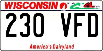WI license plate 230VFD