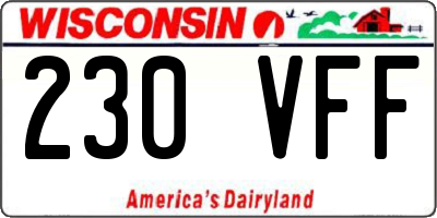 WI license plate 230VFF