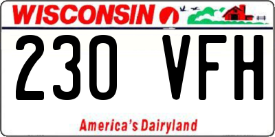 WI license plate 230VFH