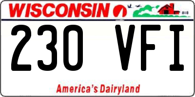 WI license plate 230VFI