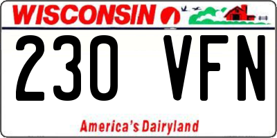 WI license plate 230VFN