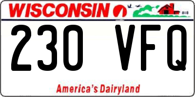 WI license plate 230VFQ