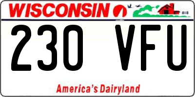 WI license plate 230VFU