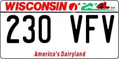 WI license plate 230VFV