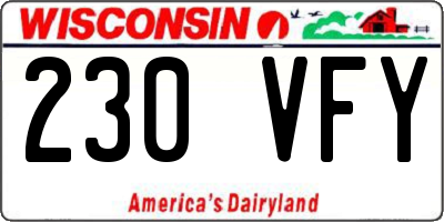 WI license plate 230VFY