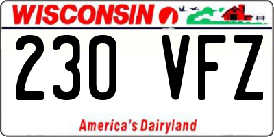 WI license plate 230VFZ