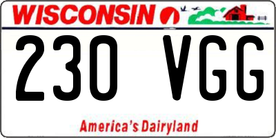WI license plate 230VGG