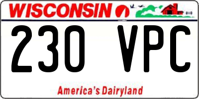 WI license plate 230VPC