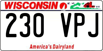 WI license plate 230VPJ