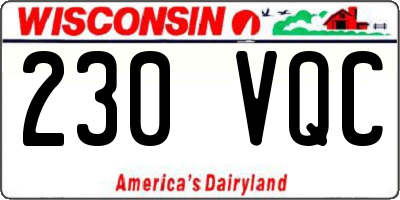 WI license plate 230VQC