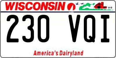 WI license plate 230VQI