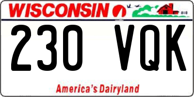WI license plate 230VQK
