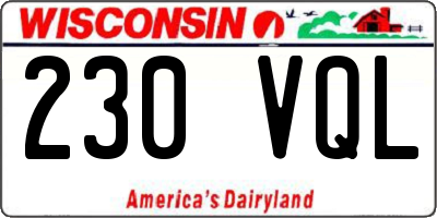 WI license plate 230VQL