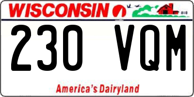 WI license plate 230VQM