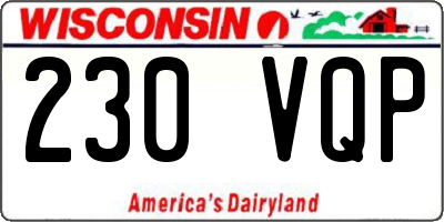 WI license plate 230VQP