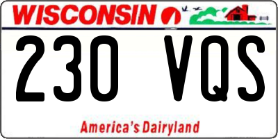 WI license plate 230VQS