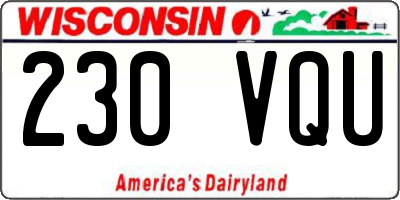 WI license plate 230VQU