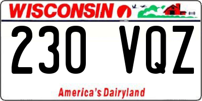 WI license plate 230VQZ