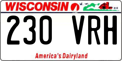 WI license plate 230VRH