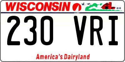 WI license plate 230VRI