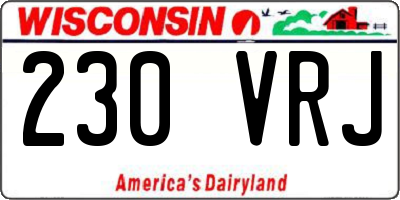 WI license plate 230VRJ