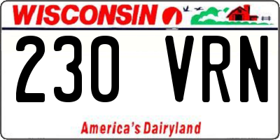 WI license plate 230VRN