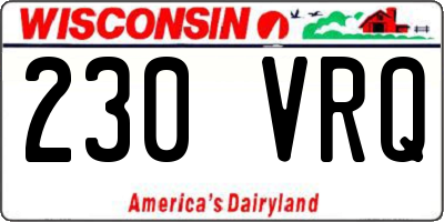 WI license plate 230VRQ