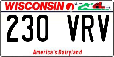 WI license plate 230VRV