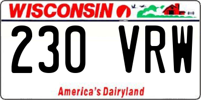 WI license plate 230VRW