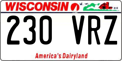 WI license plate 230VRZ