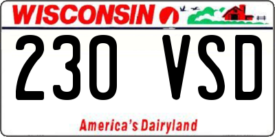 WI license plate 230VSD