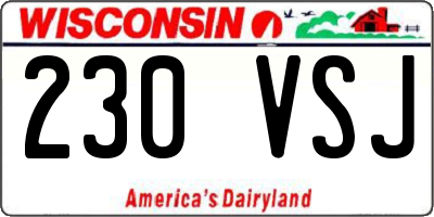 WI license plate 230VSJ