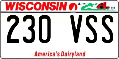 WI license plate 230VSS