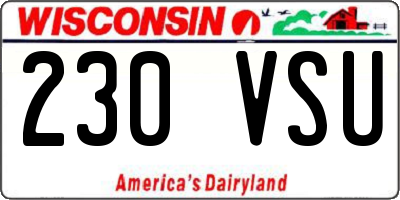 WI license plate 230VSU