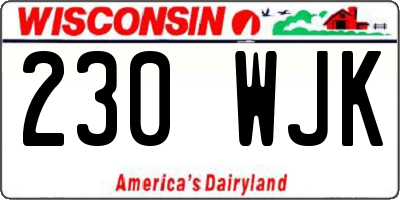 WI license plate 230WJK