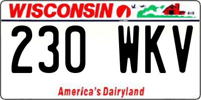 WI license plate 230WKV