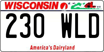WI license plate 230WLD